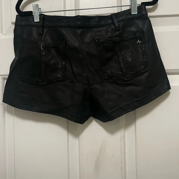 Rag & Bone Lakshmi Lamb Leather Shorts Size 26 - Picture 3 of 5
